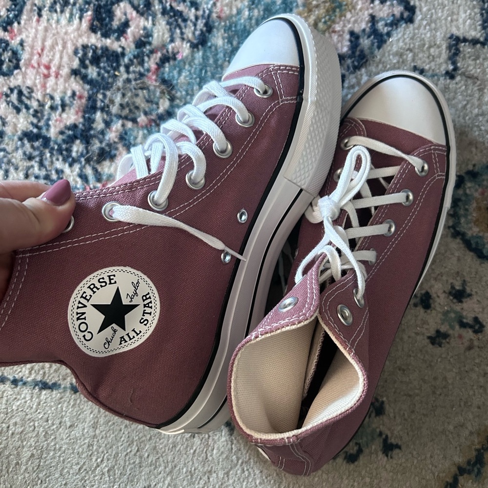 Converse Women's Mauve High-Top Sneakers - Picture 4 of 6